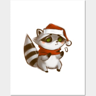 Cute Raccoon Drawing Posters and Art